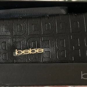 Bebe Black Wallet with Gold Logo